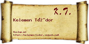 Kelemen Tódor névjegykártya